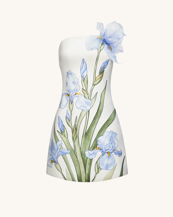 Floral 프린트 미니 드레스 - 화이트