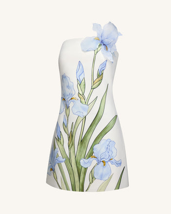 Floral 프린트 미니 드레스 - 화이트