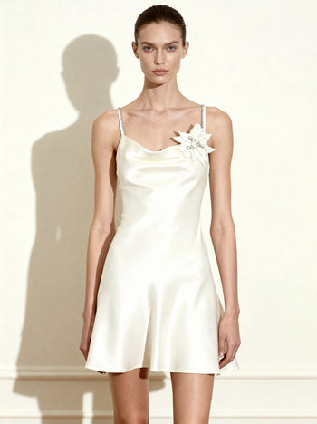 크리스탈 플로라 슬립 - 화이트