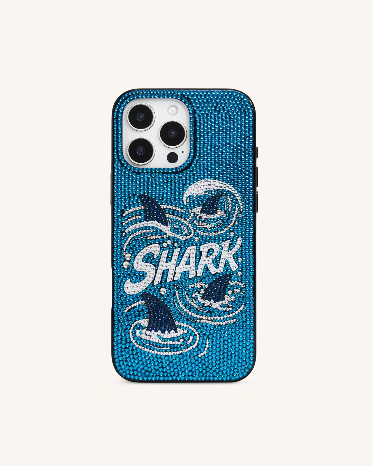 Shark 블루 인조 크리스탈 폰 케이스 - 블루