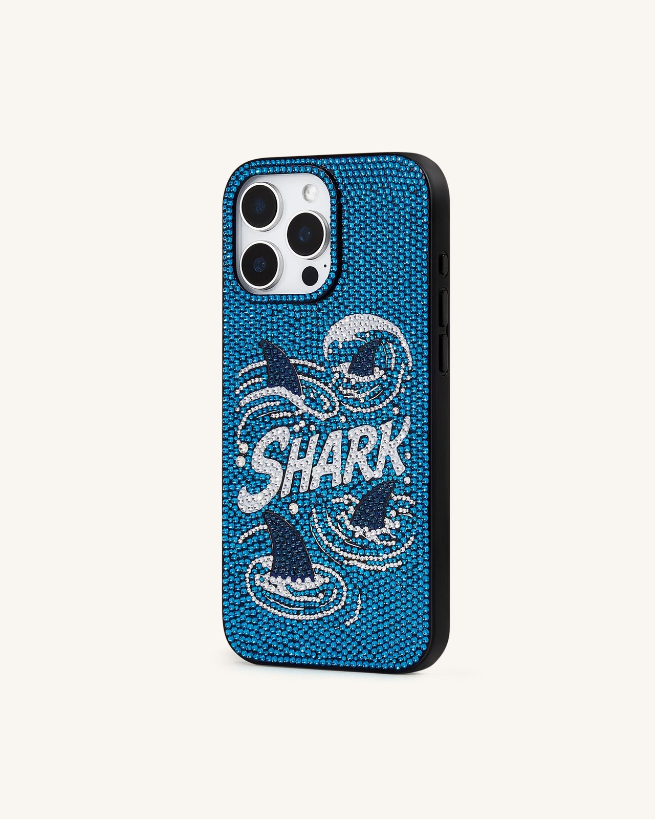 Shark 블루 인조 크리스탈 폰 케이스 - 블루