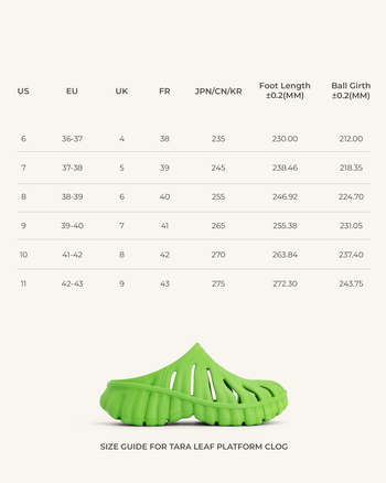 Tara Leaf 플랫폼 클로그 - 네온 그린