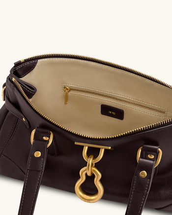 Yvette 롱 토트백 - 다크 브라운