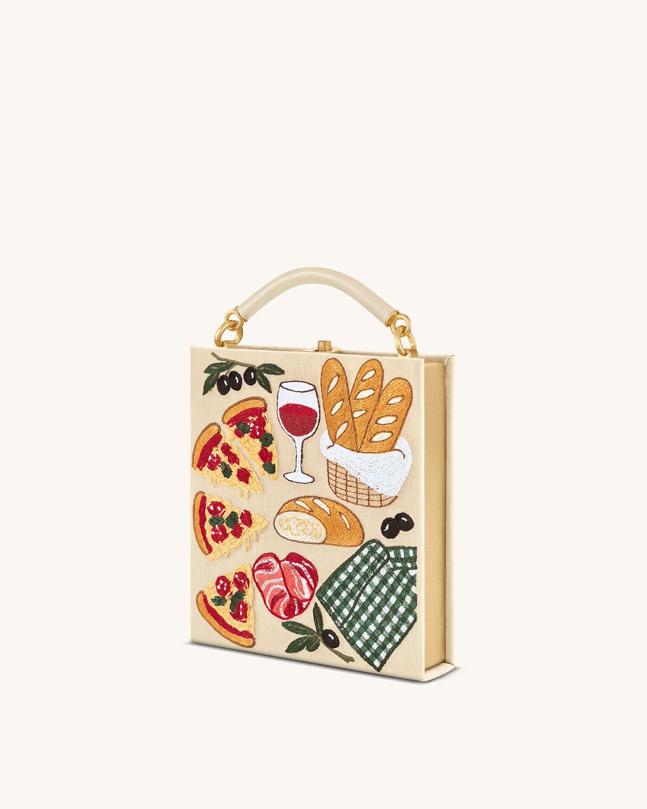 Elle 피크닉 패턴 북 탑 핸들 백 - 카키