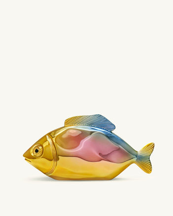물고기 모양 클러치 - 골드/블루