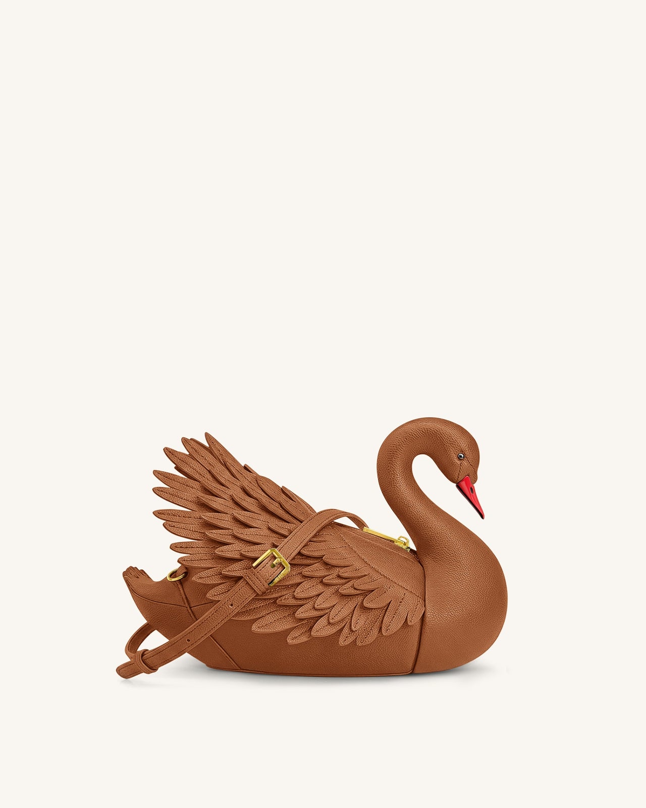 Alani 백조 모양 크로스백 - 브라운