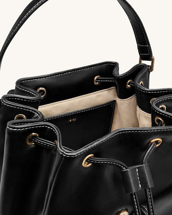 Harper 버클 포켓 백팩 - 블랙