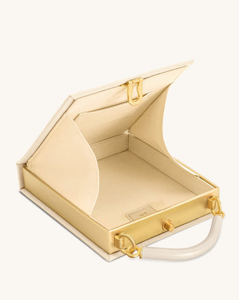 Elle 피크닉 패턴 북 탑 핸들 백 - 카키