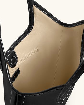 Brooke 벨트 장식 숄더 토트백 - 블랙