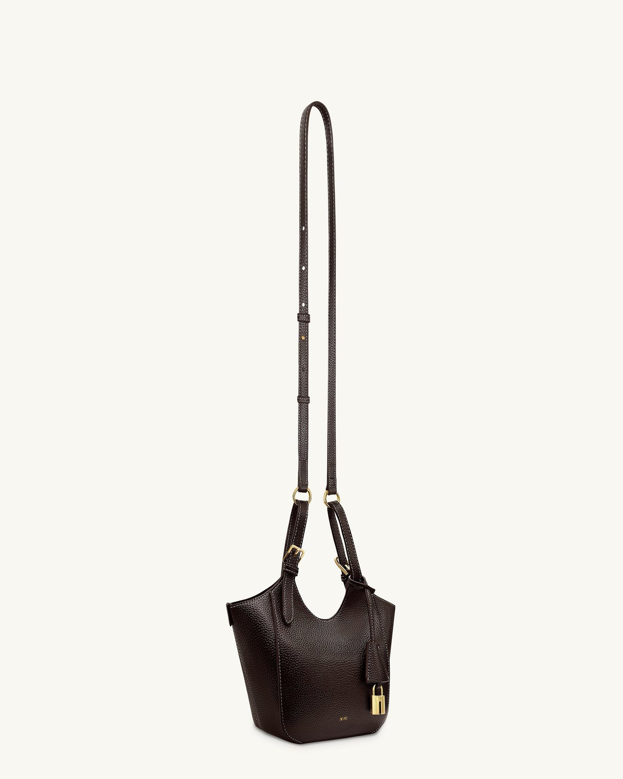 Ines 자물쇠 토트백 - 다크 브라운