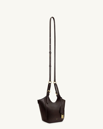 Ines 자물쇠 토트백 - 다크 브라운