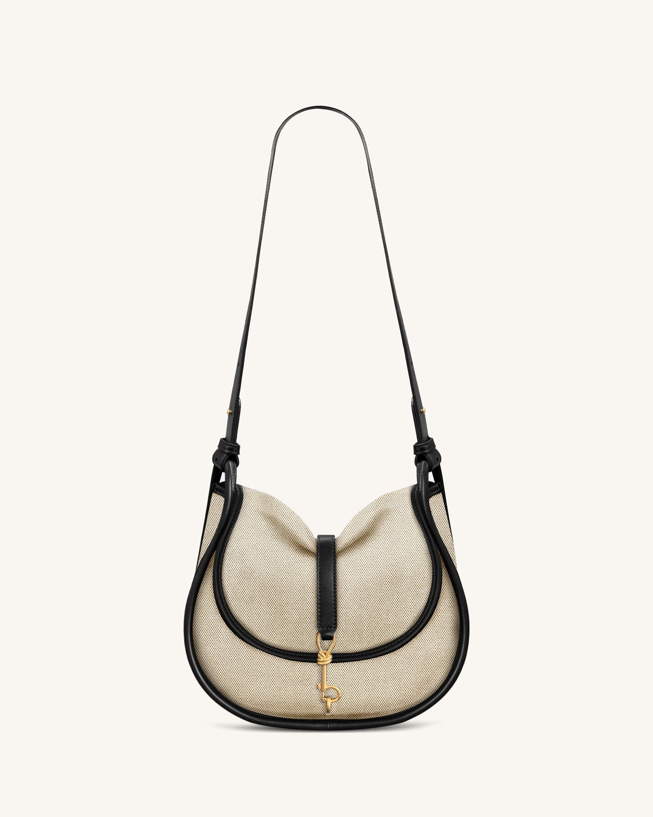 Arla 스몰 인조 스웨이드 호보백 – 블랙 캔버스