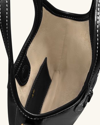 Brooke 미니 벨티드 장식 탑 핸들 백 - 블랙