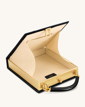 Elle 컬러풀 비즈 북 탑 핸들 백 - 블랙