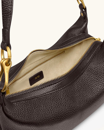 Selia 소프트 그레인 크로스백 - 다크 브라운