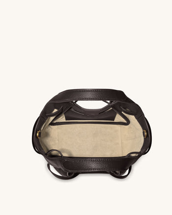 Mabel 소프트 보우 토트백 - 다크 브라운