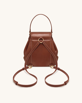 Harper 버클 포켓 백팩 - 다크 브라운