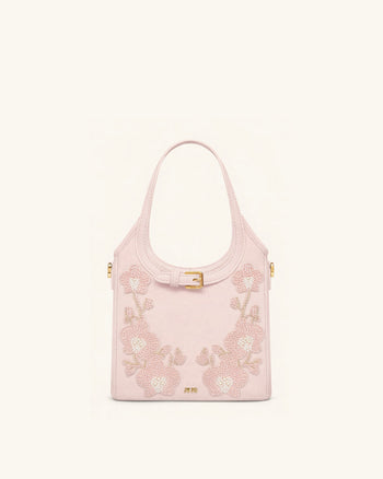 Brooke 미니 벨트 장식 오키드 비즈 탑 핸들 백 - 핑크