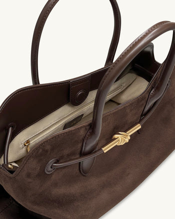 Adele 메탈 로프 매듭 토트백 - 모카 브라운