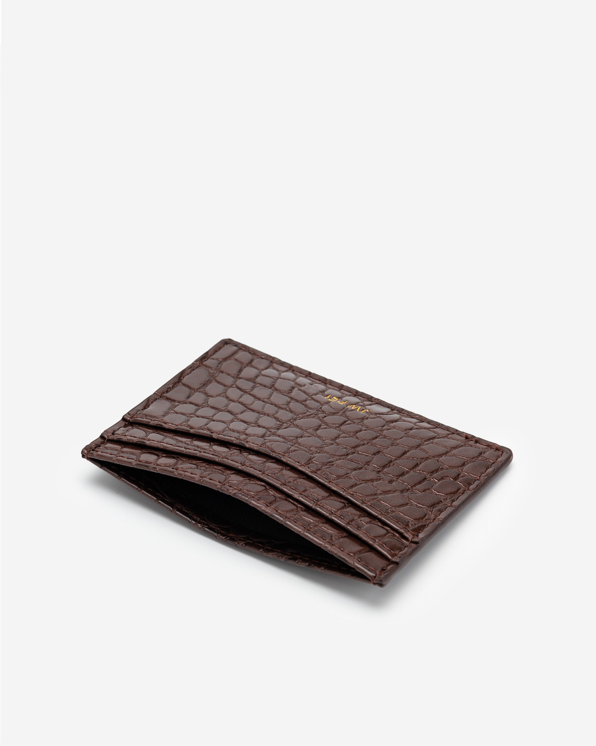 카드 지갑 - 브라운 악어 무늬