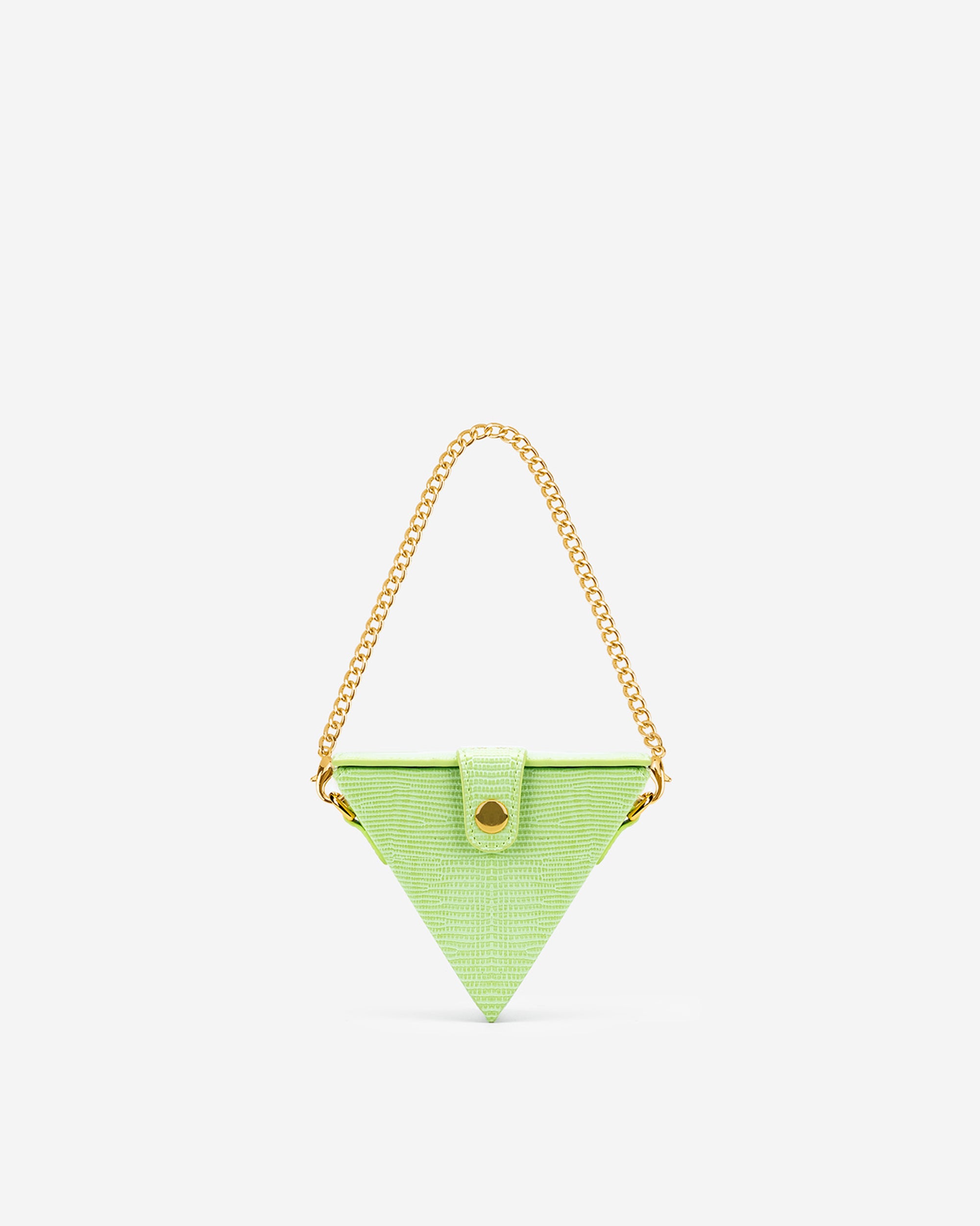 Triangle mini 박스 - 라임 그린 도마뱀 무늬