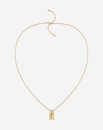 로마 스몰 아치 펜던트 네크리스 - 18ct 금도금 & 멀티컬러 지르콘